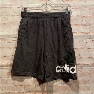 Adidas dark grey jersey shorts S Men logo athletic